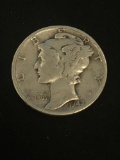 1942 United States Mecury Dime - 90% Silver Coin