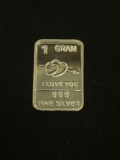 1 Gram .999 Fine Silver Arrow Through Hearts Silver Bullion Bar