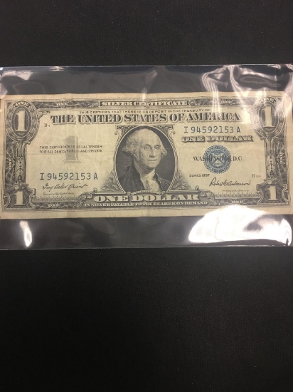 1957 United States Washington $1 Silver Certificate Bill Currency Note