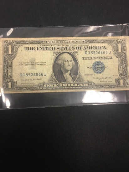 1935-G United States Washington $1 Silver Certificate Bill Currency Note