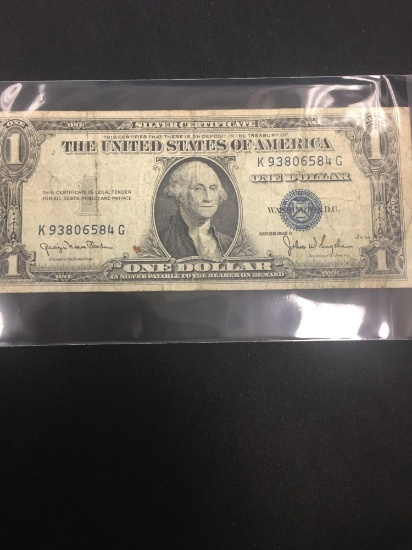 1935-D United States Washington $1 Silver Certificate Bill Currency Note