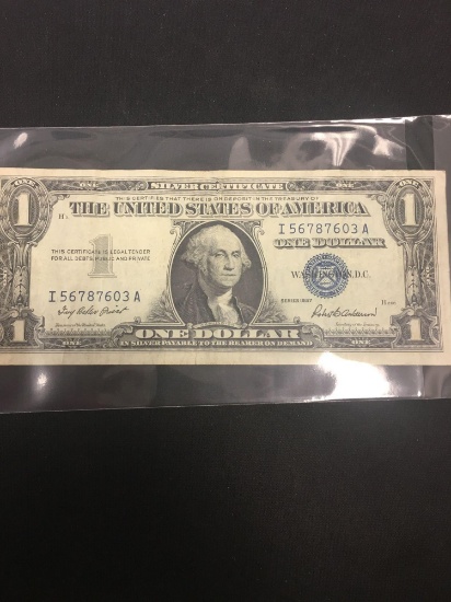 1957 United States Washington $1 Silver Certificate Bill Currency Note