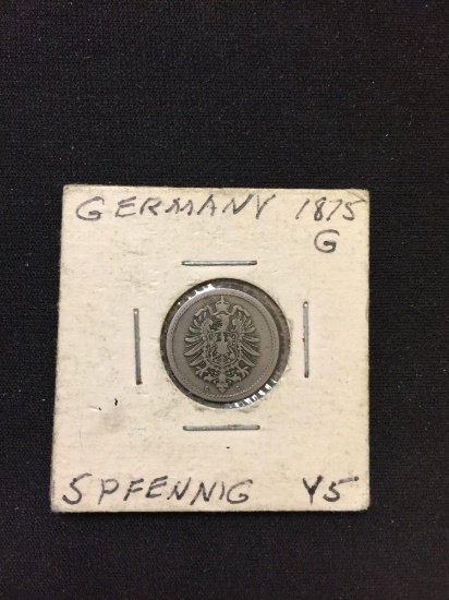 1875-G Germany 5 Pfenning Silver Coin