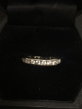 Thai Designed Rhinestone Sterling Silver Eternity Ring Band - Size 4