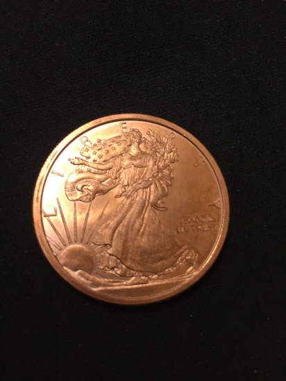 Walking Liberty Style 1 OZ COPPER Bullion Round