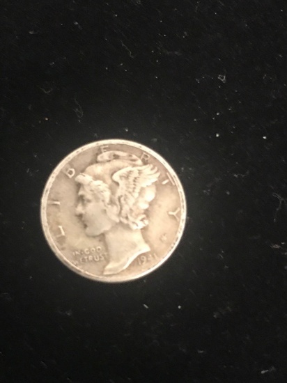 1941 United States Mercury Dime - 90% Silver Coin