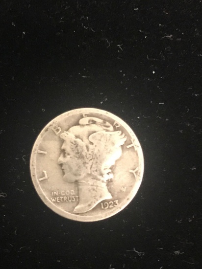 1923 United States Mercury Dime - 90% Silver Coin
