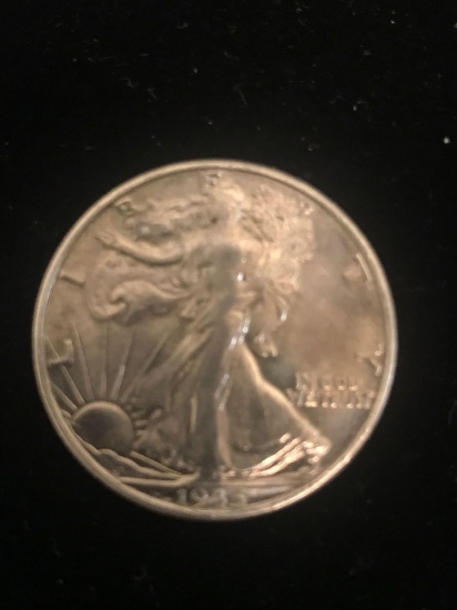 NICE 1945 United States Walking Liberty Half Dollar - 90% Silver Coin