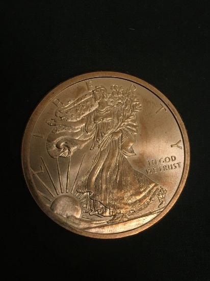 Walking Liberty Style 1 Ounce .999 COPPER Bullion Round