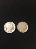 2 Count Lot of US Indian Head Buffalo Nickels