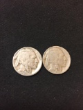 2 Count Lot of US Indian Head Buffalo Nickels