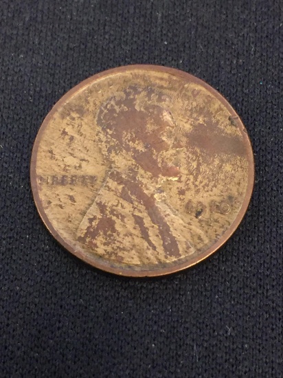 KEY DATE 1910-S US Lincoln Cent Wheat Penny - Fine Condition
