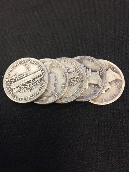 Random Date United States Mercury Dime - 90% Silver Coin