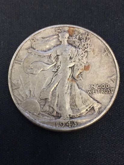 1943 United States Walking Liberty Half Dollar - 90% Silver Coin