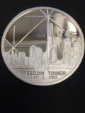 FREEDOM TOWER 1 Ounce .999 Fine Silver Bullion Round