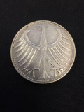 1951-D German 5 Mark 62.5% Silver Coin