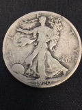 1920 United States Walking Liberty Half Dollar - 90% Silver Coin