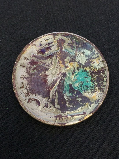 1929 United States Walking Liberty Silver Half Dollar - 90% Silver Coin