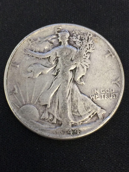 1944 United States Walking Liberty Silver Half Dollar - 90% Silver Coin