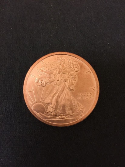 Walking Liberty Style 1 OZ COPPER Bullion Round