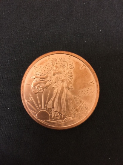 Walking Liberty Style 1 OZ COPPER Bullion Round