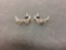 Tortoise Designed Pair of Half Hoop Sterling Silver Earrings