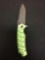 Green Pocket Knife