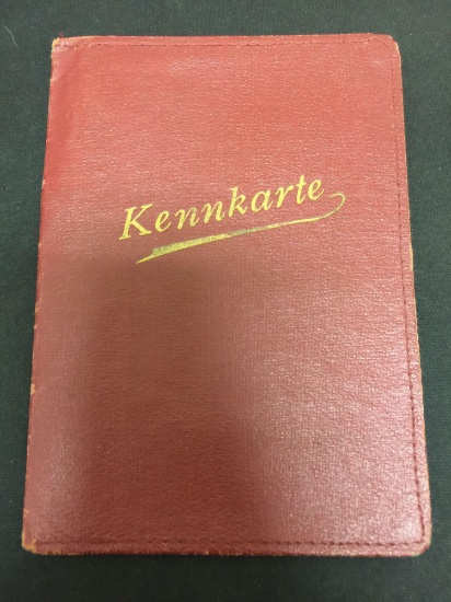 Amazing Intact Kennkarte Traveling Nazi Germany Papers W/ Photos & Swastika Markings