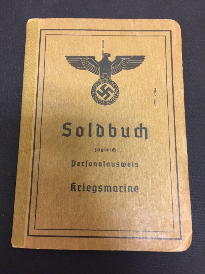 SCARCE Nazi Germany Soldier Passport W/ Swastika Emblem, Stamps, Info & More!!!