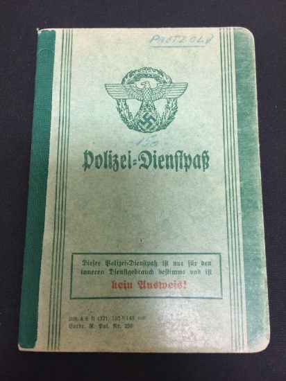 WOW RARE Nazi Germany Police Citation & Documentation Original Paperwork Book - Swastika Emblem &