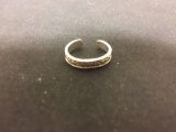 Two-Tone Braid & Milgrain Styled Sterling Silver Cuff Ring Band - Size 3.5