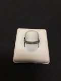 Channel Set Rhinestone Sterling Silver Eternity Ring Band - Size 8