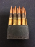 Lot of 8 Riffle Ammuntion Cartridges