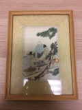Gorgeous Vintage Needle Work Art Piece In Frame