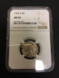 1943 S 5C MS 65 NGC Jefferson Nickel