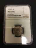1950 D 5C MS 66 5FS NGC Jefferson Nickel
