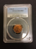 1938-D 1C PCGS MS65RD Lincoln Cent