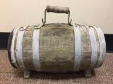 WWII Navy Water Canteen Wooden Keg Cask W/Handle (Holds Water)