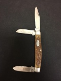 Feather Weight Multi-Blade Pocket Knife W/ Stag Handle