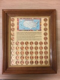Framed Collection of United States State Lincoln Cents