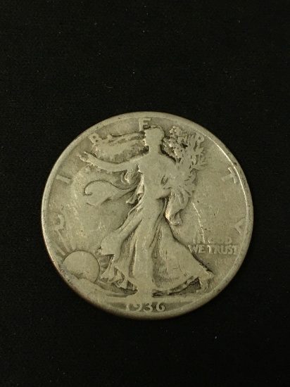 1936-D United States Walking Liberty Silver Half Dollar - 90% Silver Coin