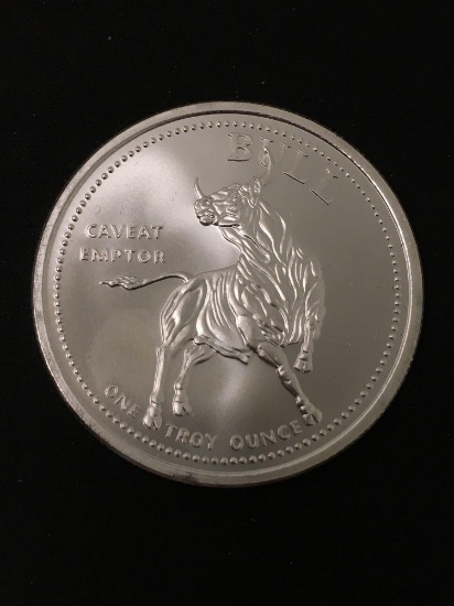 1 Troy Ounce .999 Fine Silver Bull & Bear Silver Bullion Round Coin