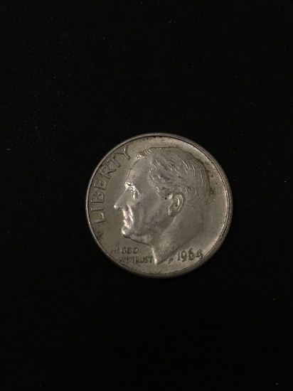 1964-D United States Roosevelt Silver Dime - 90% Silver Coin