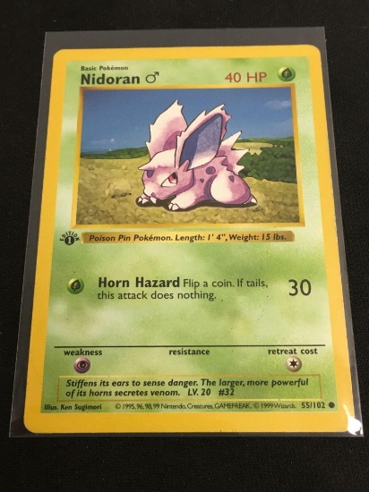 Pokemon Nidoran Shadowless 1st Edition 55/102
