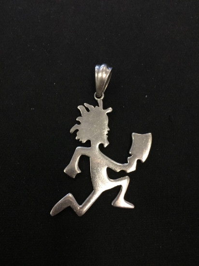 Man Running w/ Cleaver Designed Sterling Silver Pendant