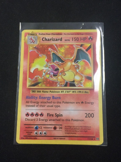 Pokemon Charizard Holofoil Rare Card - Evolutions 11/108 - Near Mint +