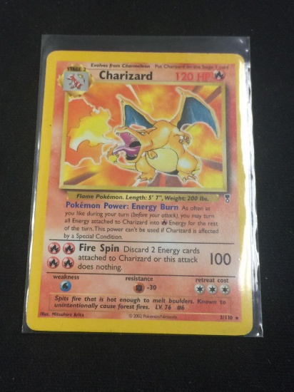 Pokemon Charizard Holofoil Rare Card - Legendary Colleciton 3/110 - Medium/Light Play
