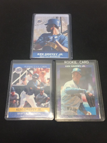 3 Card Lot of Rare & Insert Ken Griffey Jr. Seattle Mariners Baseball Cards