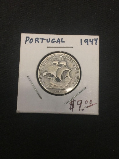 1944 Portugal 2.50 Silver Foreign Coin - .0731 ASW