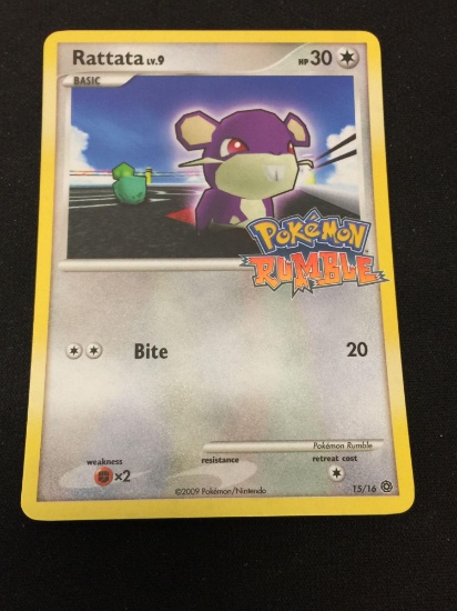 Pokemon Rattata Holofoil 15/16 Pokemon Rumble Card